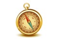 Golden realistic compass Royalty Free Stock Photo