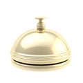 Golden reception bell with reflections isolated Royalty Free Stock Photo