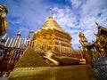 Golden Reclining Bhddha Statues Royalty Free Stock Photo