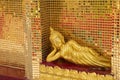Golden reclining buddha image Royalty Free Stock Photo