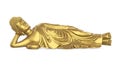 Golden Reclining Buddha Statue Isolated