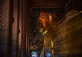 Golden reclining Buddha statue, Bangkok, Thailand Royalty Free Stock Photo