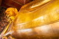 Golden Reclining Buddha in Wat Phra Chetuphon (Wat Pho) Buddhist temple Bangkok, Thailand Royalty Free Stock Photo