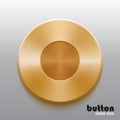 Golden record button Royalty Free Stock Photo
