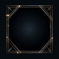 golden rectangle frame on black background Royalty Free Stock Photo