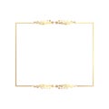 Golden Rectangle Frame with Ornate Floral Decorations Royalty Free Stock Photo
