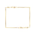 Golden Rectangle Frame with Ornate Floral Decorations Royalty Free Stock Photo