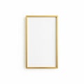 Golden rectangular frame with a minimalist design against a white background Royalty Free Stock Photo