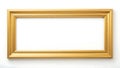 Golden rectangular picture frame on white background Royalty Free Stock Photo