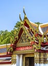 Red Buddha Pavilion Roof Wat Pho Temple Bangkok Thailand Royalty Free Stock Photo