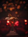 Golden and Red christmas decoration bokeh background Royalty Free Stock Photo