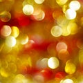 Golden and red Christmas lights Royalty Free Stock Photo