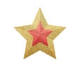 Golden and Red Christmas Star isolated on white Royalty Free Stock Photo