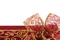 Golden red gift box bow Royalty Free Stock Photo