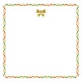 Golden, red and green blank Christmas border note card Royalty Free Stock Photo