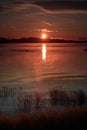 Golden Red Lake Champlain Sunrise Royalty Free Stock Photo