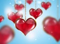 Golden Red Valentine Hearts