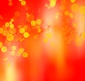 Golden red yellow holiday background with blur and gradient. Bokeh texture. Abstract background for graphic design.