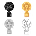 The Golden reel of film.Award for the best playback of the movie.Movie awards single icon in cartoon style vector symbol