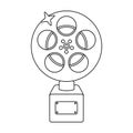 The Golden reel of film.Award for the best playback of the movie.Movie awards single icon in outline style vector symbol