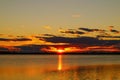 Golden reflection sunset over lake background Royalty Free Stock Photo