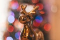 Golden reindeer Christmas decoration Royalty Free Stock Photo