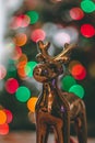 A golden reindeer Christmas decoration Royalty Free Stock Photo