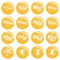 Golden retail web stickers