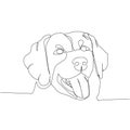 Golden Retriever, dog breed, hunting dog, companion dog one line art. Continuous line drawing of friend, dog, doggy