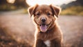 golden retriever dog Happy smiling Bordeaux puppy dog. isolated Royalty Free Stock Photo