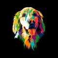 Golden retriever dog pop art illustration Royalty Free Stock Photo