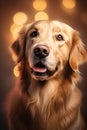 Golden Retriever dog portrait in front of bokeh background Royalty Free Stock Photo