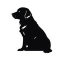 Golden Retriever Icon, Dog Black Silhouette, Puppy Pictogram, Pet Outline, Golden Retriever Symbol