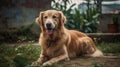 Golden Retriever Puppy Playing, smile face Royalty Free Stock Photo