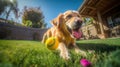 Golden Retriever Puppy Playing, smile face Royalty Free Stock Photo