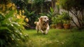 Golden Retriever Puppy Playing, smile face