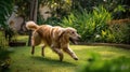 Golden Retriever Puppy Playing, smile face