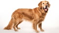 Golden Retriever standing in front of a white background Royalty Free Stock Photo