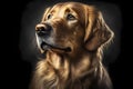 Golden retriver dog portrait. Generative ai design