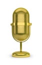Golden retro microphone