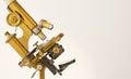 Golden Retro Microscope Royalty Free Stock Photo