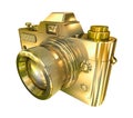 Golden retro photo camera