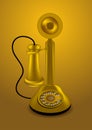 Golden retro telephone Royalty Free Stock Photo