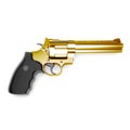 Golden revolver gun Royalty Free Stock Photo