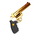 Golden revolver gun Royalty Free Stock Photo