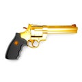 Golden revolver gun Royalty Free Stock Photo