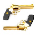 Golden revolver gun