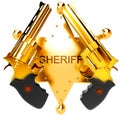 Golden revolver gun Royalty Free Stock Photo