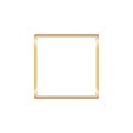 Light crystal effect for wedding invitation card. Golden frame in vintage style on white background. Line art  elegant rhombus Royalty Free Stock Photo