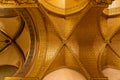 Golden rib vaults ceiling in Budapest, Hungary Royalty Free Stock Photo